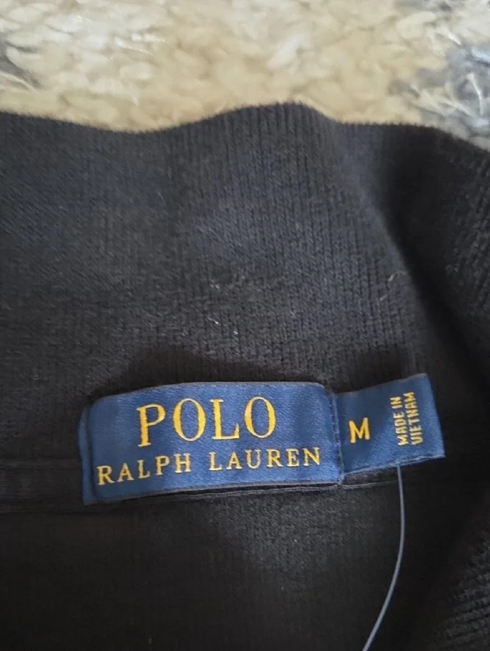Polo by Ralph Lauren Black Quarter-Zip Pullover with Red Pony